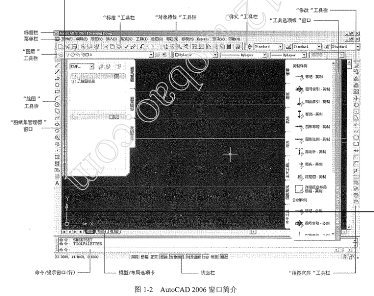 AutoCAD2006中文版实用教程-CAD2006窗口简介