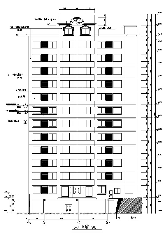 楼梯平立剖图资料下载-欧式高层商业建筑设计施工图CAD