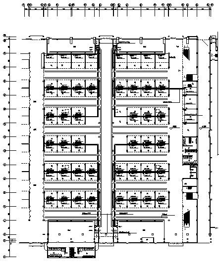 某展览中心全套电气图纸-D区-8.000米标高层固定展位配电平面图