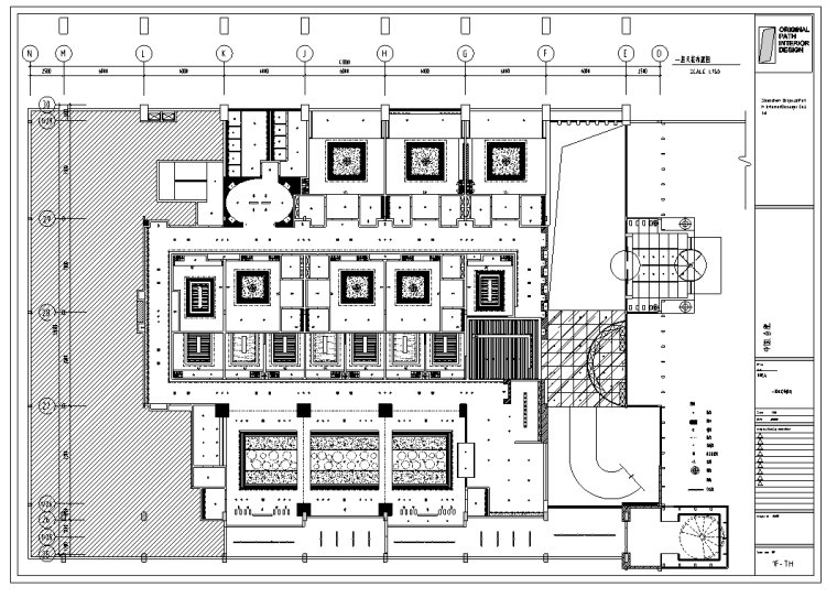 安徽豪华海鲜酒家室内设计CAD装修图纸（含65个CAD）-一层天花布置图