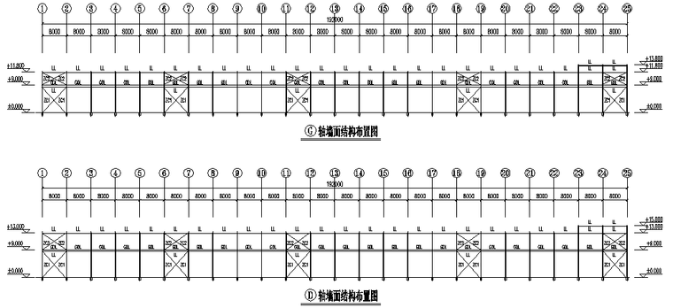 湖北门式刚架钢结构厂房（CAD，12张）_3