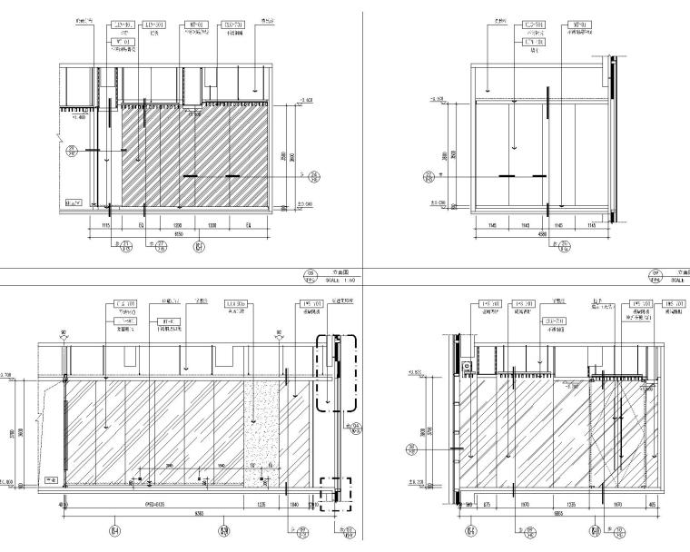 [深圳]大涌知名地产城新展示中心室内设计方案+软装方案+CAD施工图-2F立面图（三）