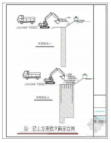 土方开挖剖面布置图资料下载-住宅工程基坑围护及土方开挖施工方案(平面布置图)