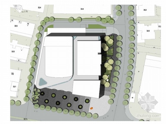 su文化馆大门素材资料下载-[上海]城市办公建筑景观规划设计方案