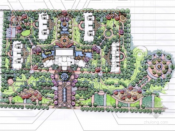 住宅区园林绿绿化资料下载-[烟台]后现代风格玉玺主题尊贵奢华高档住宅区景观设计方案