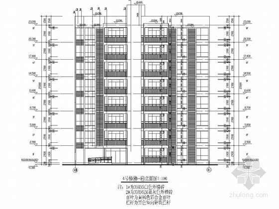 8层住宅楼立面图资料下载-[重庆]2400平八层剪力墙结构住宅楼建筑结构施工图
