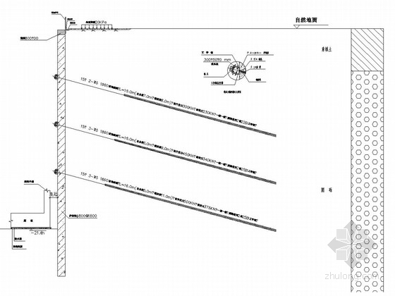 桩锚支护施工资料下载-21米深基坑桩锚支护施工图