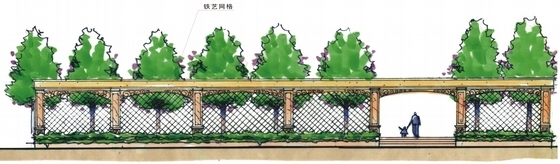 [杭州]英式风格高档居住区景观深化设计方案-网球围栏立面图