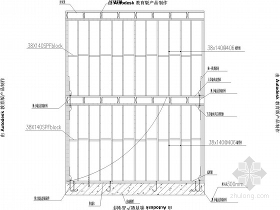 两层木结构别墅施工图(含建施)-墙体大样图 