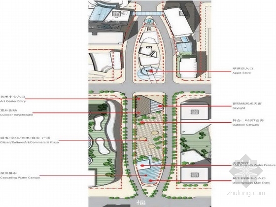 流线型商业建筑资料下载-[深圳]地标性高端流线型立体商业大厦及中心广场景观设计方案