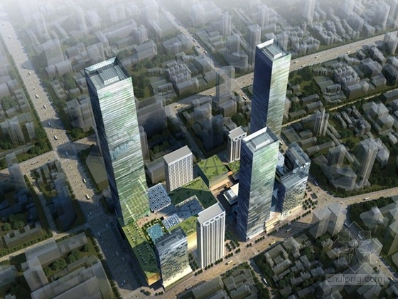 办公大楼公区效果图资料下载-[湖南]74层超高层办公楼设计方案文本