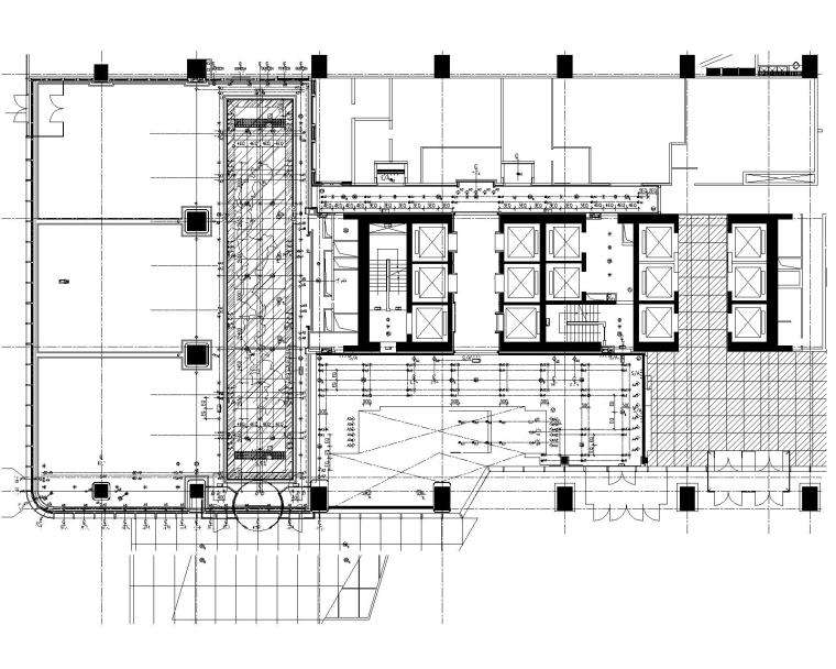 [山东]喜来登酒店公区及样板间室内施工图-6一层大堂接待区天花设备定位图