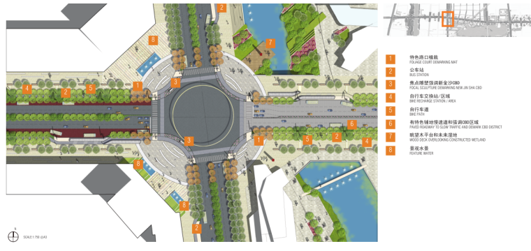 [浙江]杭州金沙大道街道景观设计（滨水，公园）B-8 放大平面