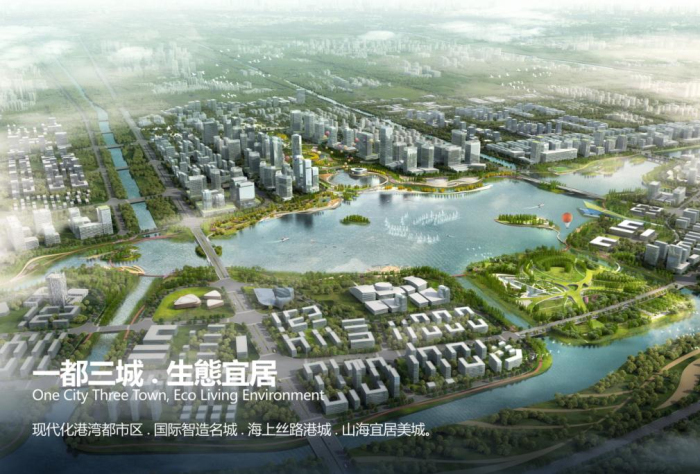[浙江]360°环湖佛道文化生态海绵城市景观设计方案（2016最新）-鸟瞰图