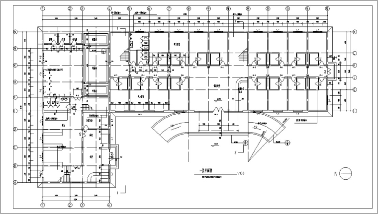 多层酒店建筑设计方案全套施工图CAD-多层宾馆建筑设计平面图