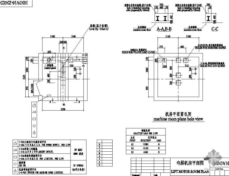 施工电梯平面布置图如何画资料下载-电梯机房平面布置图