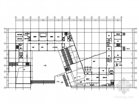 某知名大学图书馆建筑设计方案图（含效果图）-某知名大学图书馆建筑设计平面图