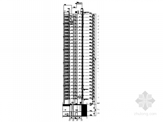 [福建]高层住宅小区规划设计施工图（含290余页图纸 效果图）-高层住宅小区规划设计剖面图