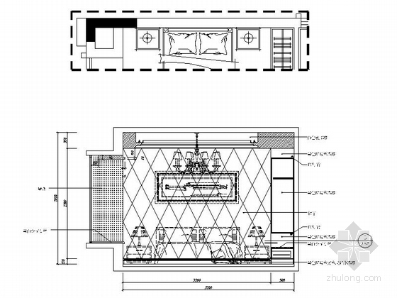 [重庆]城市示范区简欧三居室样板房CAD装修施工图主卧立面图