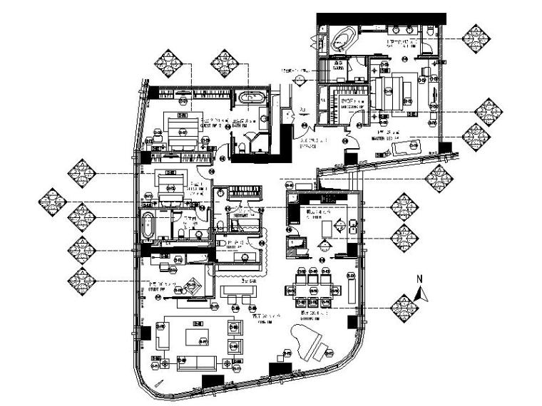 现代简约室内家具CAD资料下载-[北京]现代简约住宅3居室样板间室内设计施工图