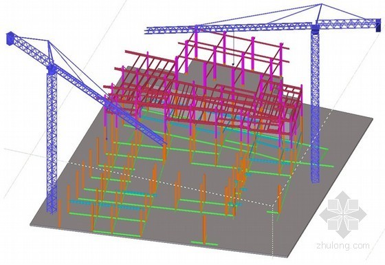 [江苏]框剪结构文化中心施工组织设计（附图说明）-钢梁安装 