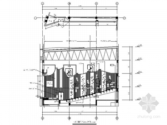 [苏州]工业园区标志性建筑之一青少年活动中心室内装修施工图（含方案）影视剧中心立面图