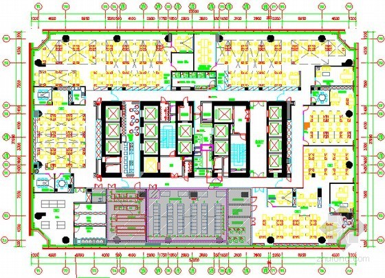 [广东]2015年办公楼及机房装修安装工程量清单及工艺技术(含施工图纸)-平面布置图 