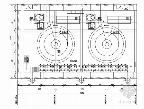 发电机dwg资料下载-某工程发电机层二次屏开孔布置图