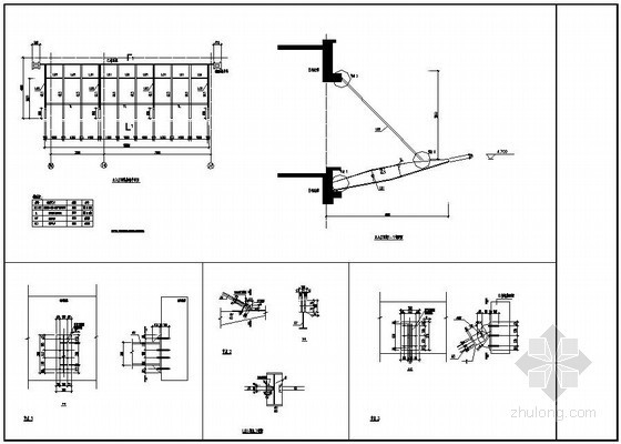 钢构雨棚施工合同资料下载-某钢雨棚结构详图