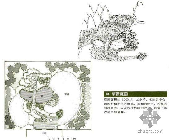 德国童话屋别墅庭院景资料下载-草景庭院景观设计图