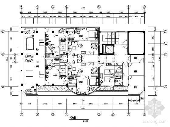 文化馆建筑平面设计图资料下载-某套房平面设计图