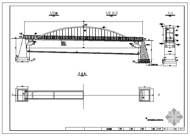 16米拱桥施工图资料下载-印台区某园林1-36米中承式钢管拱桥施工图设计