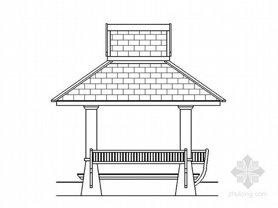三角屋顶钢结构亭子施工图资料下载-详细的四角木亭子施工图