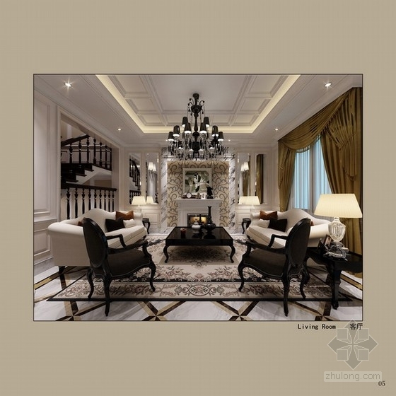 老年人室内设计方案资料下载-[江西]某四层新古典主义别墅室内设计方案图
