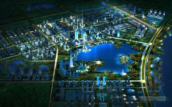 [安徽]滨湖新区概念性规划设计方案文本-城市规划效果图 