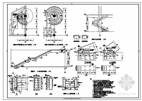 室内旋转钢楼梯图集资料下载-某旋转钢楼梯节点构造详图