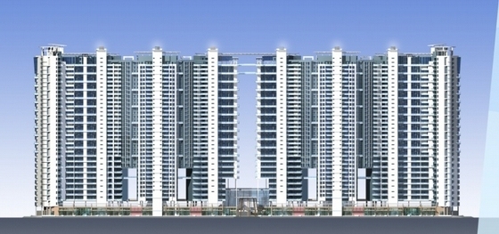 [深圳]某31层商住楼建筑设计方案文本-立面图