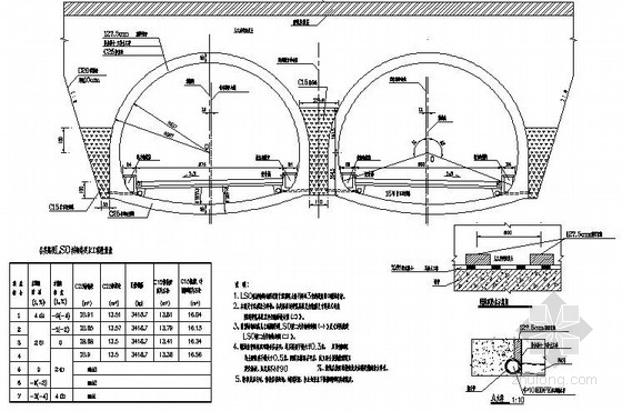 80Km／h四车道高速公路连拱隧道通用图65张（设计院内部使用）-连拱隧道LS0型衬砌一般构造图 