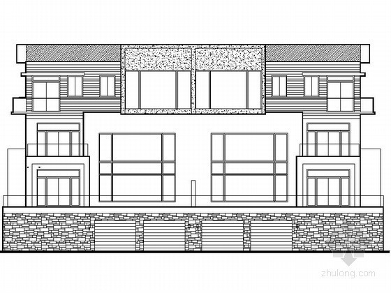 三层双拼别墅CAD资料下载-某三层双拼别墅建筑施工图（含效果图）