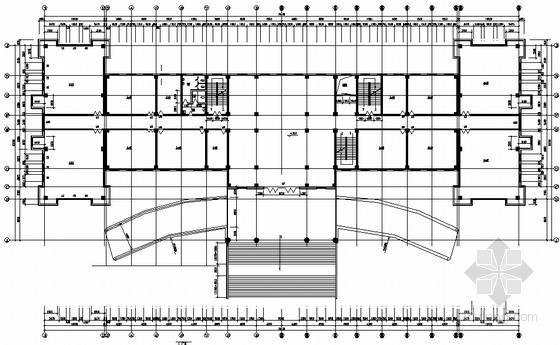 某六层对称型办公楼建筑施工图-平面 