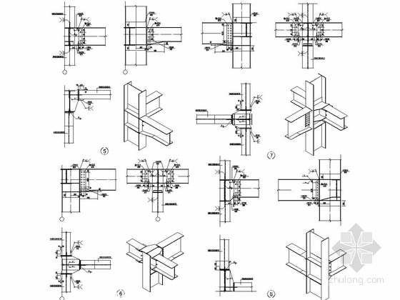 [江苏]钢结构科技研究实验室厂房建筑结构施工图-节点大样图