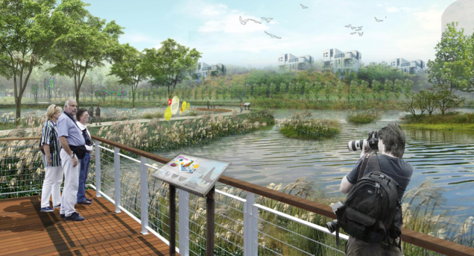 [重庆]国内首个生态科技智能大数据文化产业园景观规划设计方案-湿地景观效果图