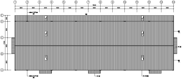 27米跨度轻钢屋架梁资料下载-福建炼油轻型门式刚屋架结构施工图（CAD，14张）