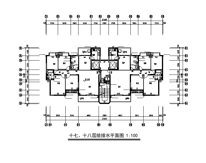 江西十八层小区住宅给排水全套施工图（含建筑、结构、电气）_5