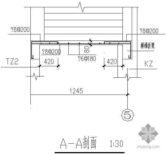 某楼梯折梁节点构造详图