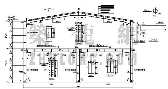 二层框架结构cad资料下载-二层某钢框架结构图纸