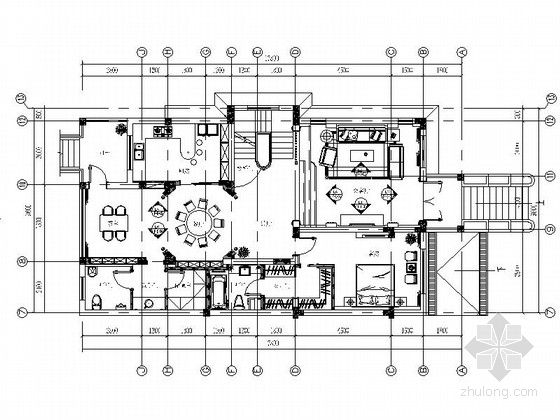 两层茶室设计图资料下载-[江苏]豪华欧式风格两层别墅室内装修施工图（含效果）