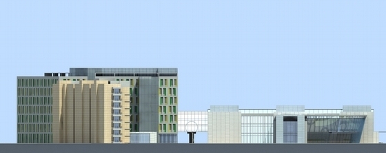 [内蒙古]现代风格医疗中心建筑设计方案文本-现代风格医疗中心建筑设计立面图