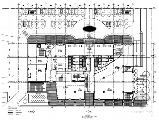 [北京]超高层核心筒结构商务办公楼建筑设计方案文本-超高层核心筒结构商务办公楼建筑平面图