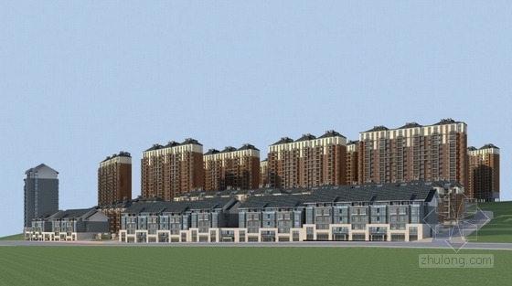 [湖南]欧式风格住宅区规划及单体设计方案文本-住宅区效果图
